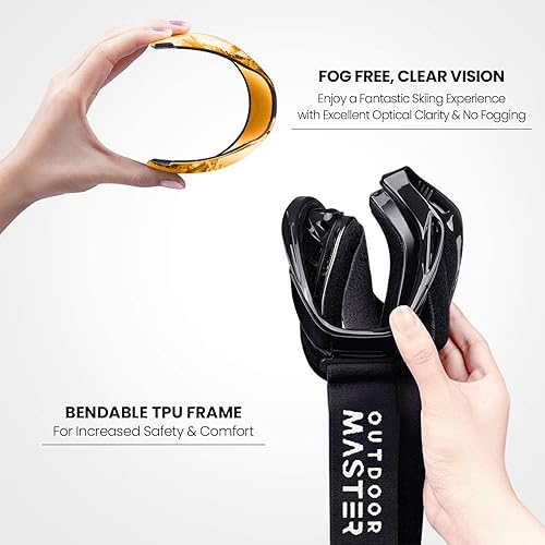 Miniatura 117 de OutdoorMaster - Gafas de esquí/snowboard para hombres, mujeres y jóvenes, 100% protección contra rayos ultravioleta, para usar sobre los anteojos