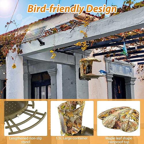 image for PALONE Smart Bird Feeder Camera Solar Powered Bird Watching Camera Wir