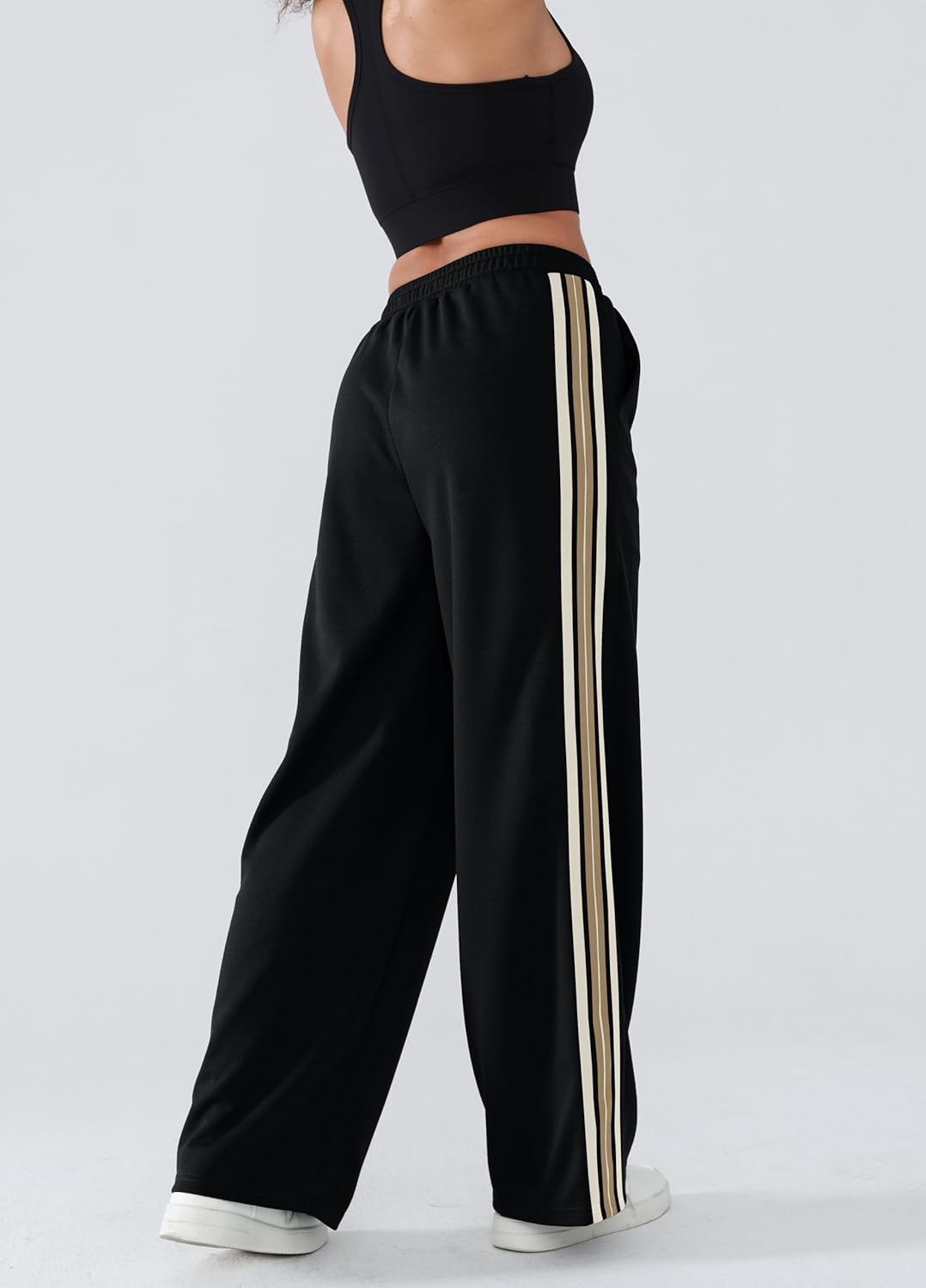 Women's Wide-Leg Track Pants with Pockets - High Waist Athletic Pants, Quick-Dry Lightweight Straight Leg Pants - Image 2