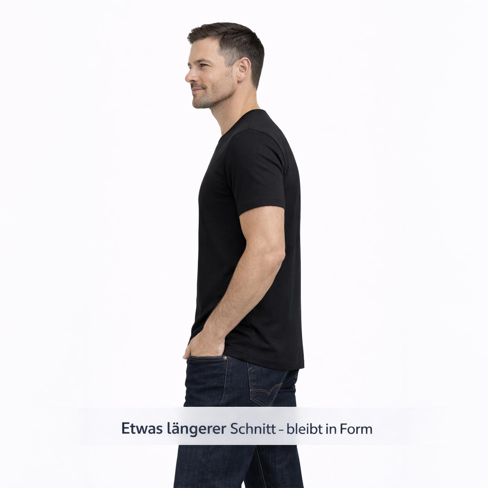 JACK & JONES Confezione da 3 magliette da uomo Basic con scollo rotondo, tinta unita, slim fit, in bianco, nero, blu, grigio, 12167630