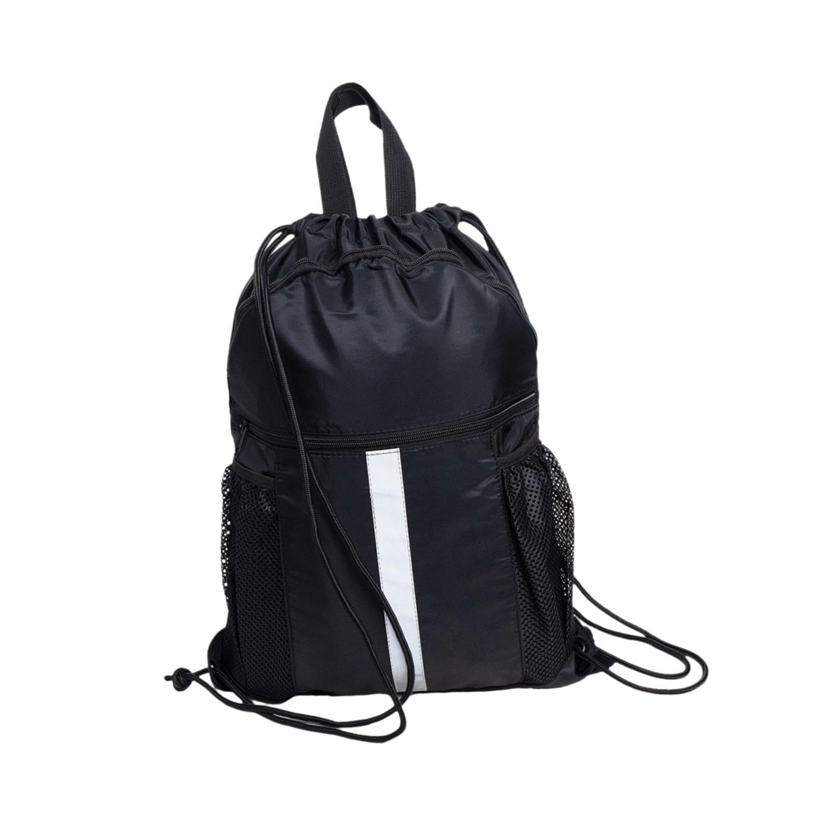 nivaa drawstring backpack simple casual daypack for shopping backpacking traveling black