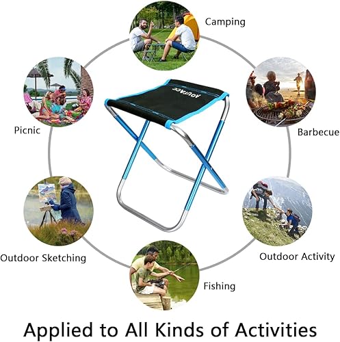 Miniatura 7 de AOUTACC Taburete plegable portátil ultraligero para acampar al aire libre, pesca, senderismo, mochilero, viajes (XL 13 x 14 x 15 pulgadas L 11.8 x