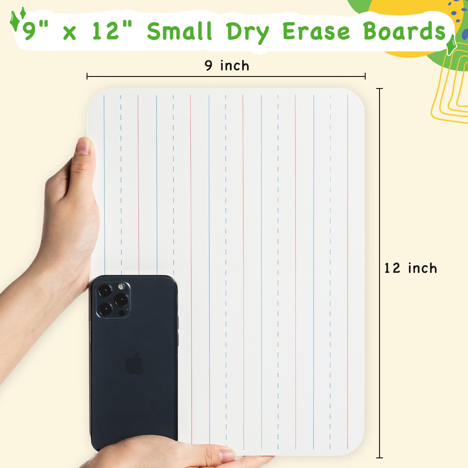 Ohuhu Whiteboard Klein A4, Doppelseitige Mini White Board, Trocken Abwischbare, Tragbares, für Schüler, Klassenzimmer, Schule, Heim und Büro (Blank & Lined, Only Whiteboard - 30 Pack)
