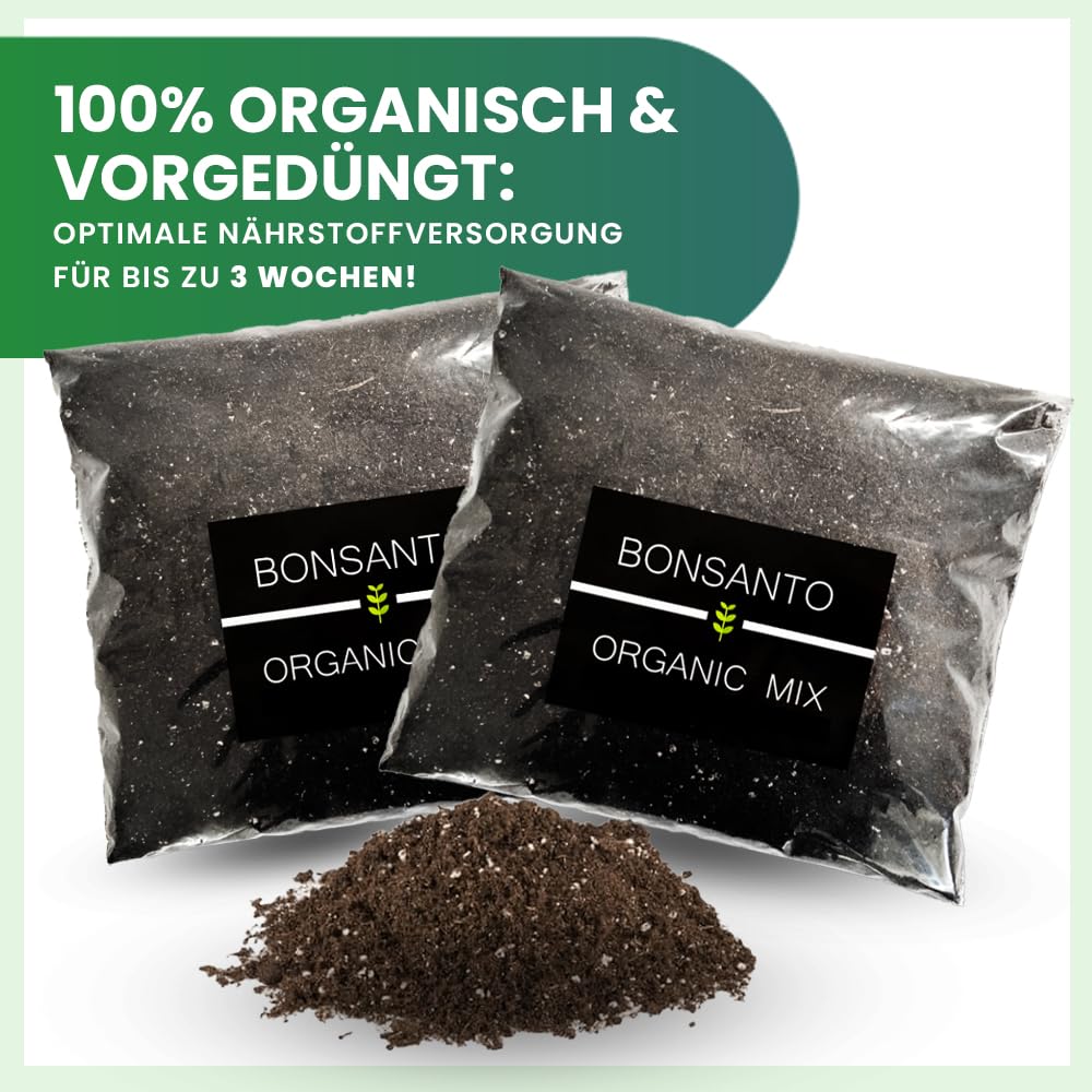 Gleba organiczna 6,5 l - dostępne 1 lub 4 worki - 100% naturalna i wstępnie nawożona - ziemia doniczkowa premium z mikroorganizmami - do ziół, warzyw i automatycznie kwitnących - wewnątrz i