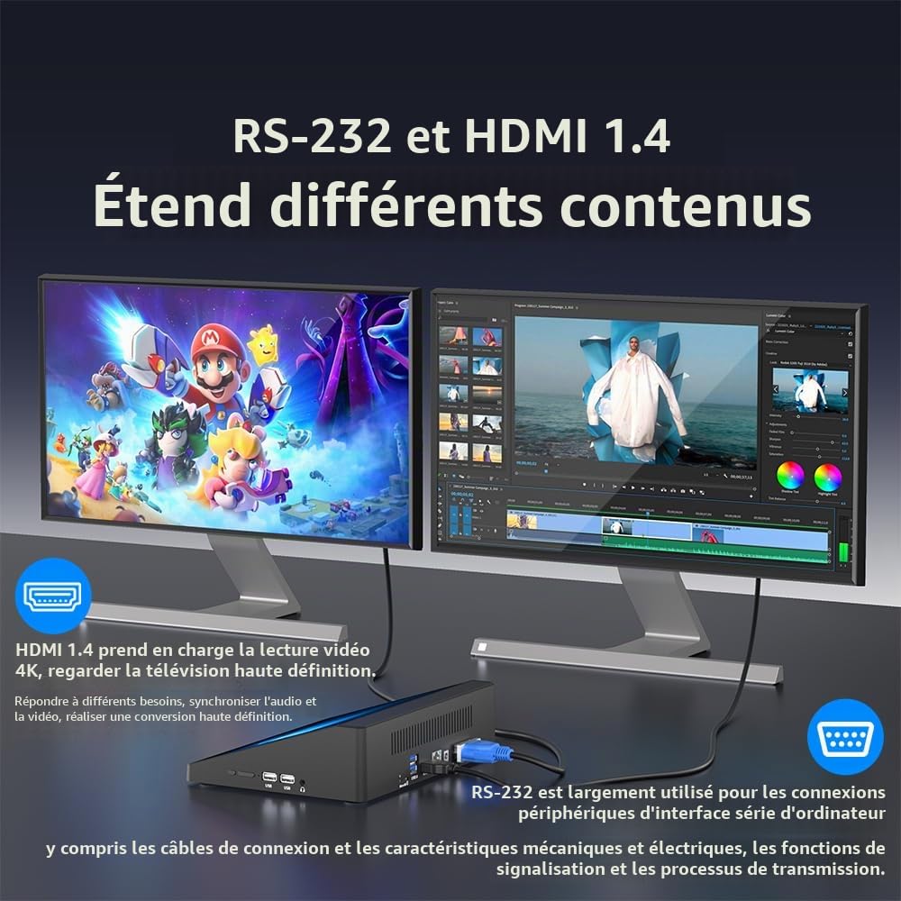 Mini PC Ordinateur Mini Desktop Computer Win 10 Pro J3455, Tablet Ordinateur écran Tactile 10,1 Pouces 4Go Ram, 64Go Rom, Sortie d'affichage 4K HDMI1,4, Rs232, WiFi 5,0, BT4,2