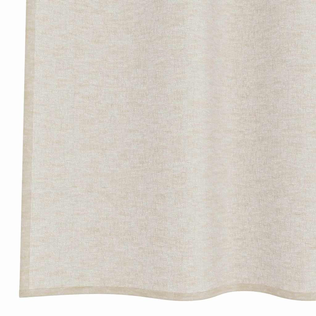 Voile-Vorhang Sand 260 x 140 cm Polyester 2 Stück mit Schlaufenschal für Wohnzimmer und Schlafzimmer, Blickdichte Vorhänge mit Ösen, Waschbare Gardinen für Küche, Thermovorhänge