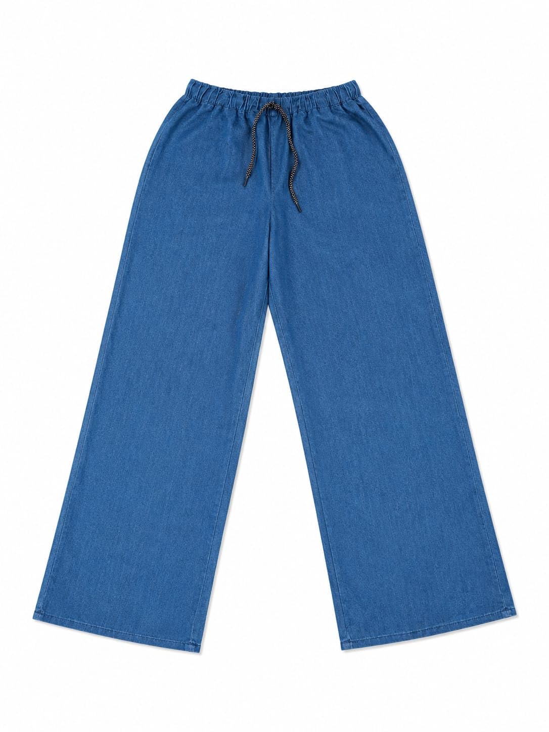 Women's Wide Leg Denim Palazzo Pant | Elastic Waist High Rise Casual Jeans | Comfortable Relaxed Fit Trouser|Baggy Jeans-image-19