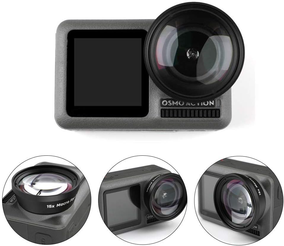 BonFook Osmo Action 15X Macro Lens Filter for DJI OSMO Action Camera Additional Mirror Photography Accessories