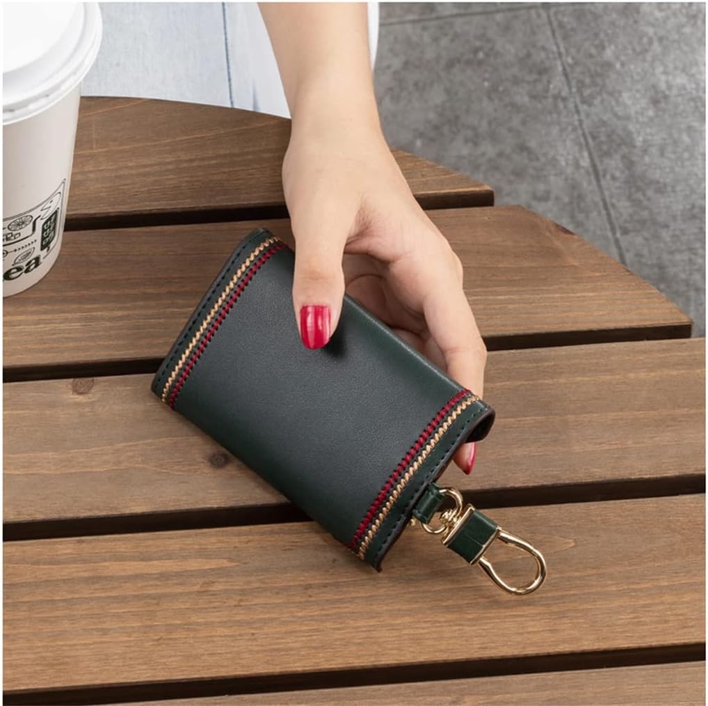 VIDI Key Case Women's Leather Card Holder Two-in- Compact Mini Multifunctional Storage Bag
