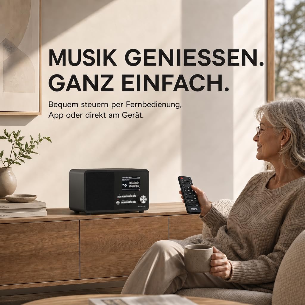 Imperial i110 22-320-00 Internetradio WLAN, Bluetooth, Küchenradio, WLAN - Internetradio (TFT Farbdisplay, Line-Out, Netzteil) schwarz