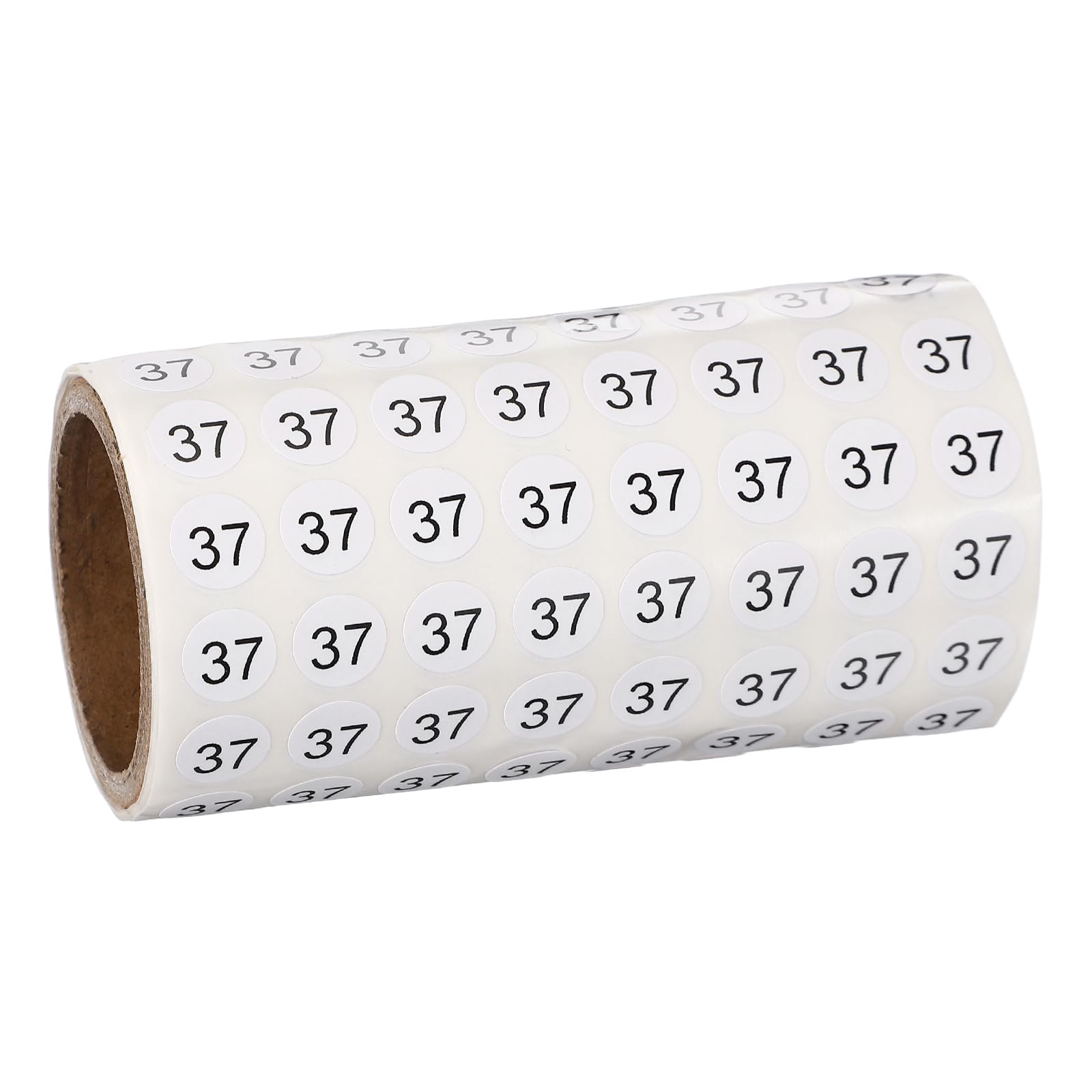 PATIKIL 1000pcs 0.4" Number Stickers, Mini Number 37 Sticker Numbers Labels Round Small Vinyl Self Adhesive Label Circle Decals 1 Roll Dots for Photo Album Poster Organize Inventory, Black