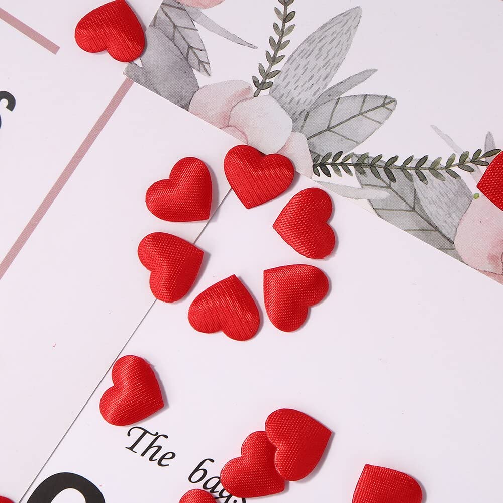 2000 Coriandoli A Forma Di Cuore In Raso E Spugna – 2 Cm, Rossi, Per Matrimoni, San Valentino, Compleanni E Feste Romantiche