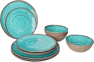 Bo-Camp Melamine Crockery Set Halo Camping Dinnerware Travel Picnic Plate