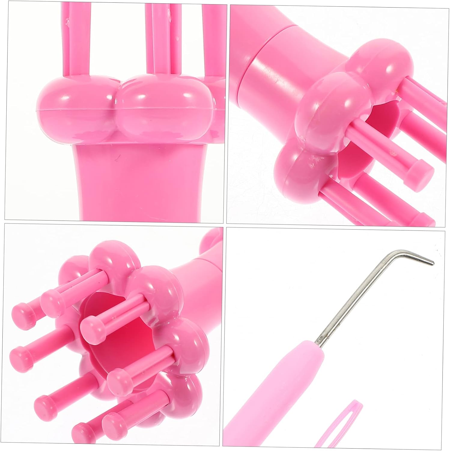GLSTOY 3sets Plastic Knitting Kit for Crafts Double-Headed Spool Knitter Needle and Crochet Hook for Yarn Projects