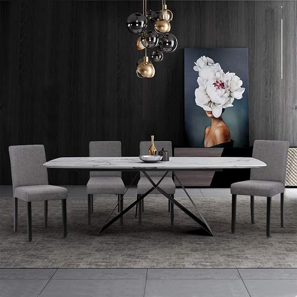 FDW FDW Dining Chairs Dining Room Chairs Parsons Chair Kitchen Chairs Set of 4 for Home Kitchen Living Room, Grey in use