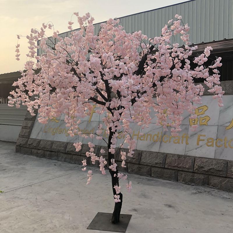 Arbre artificiel cerisier 2x1,5m grand cerisier rose simuler faux arbre intérieur