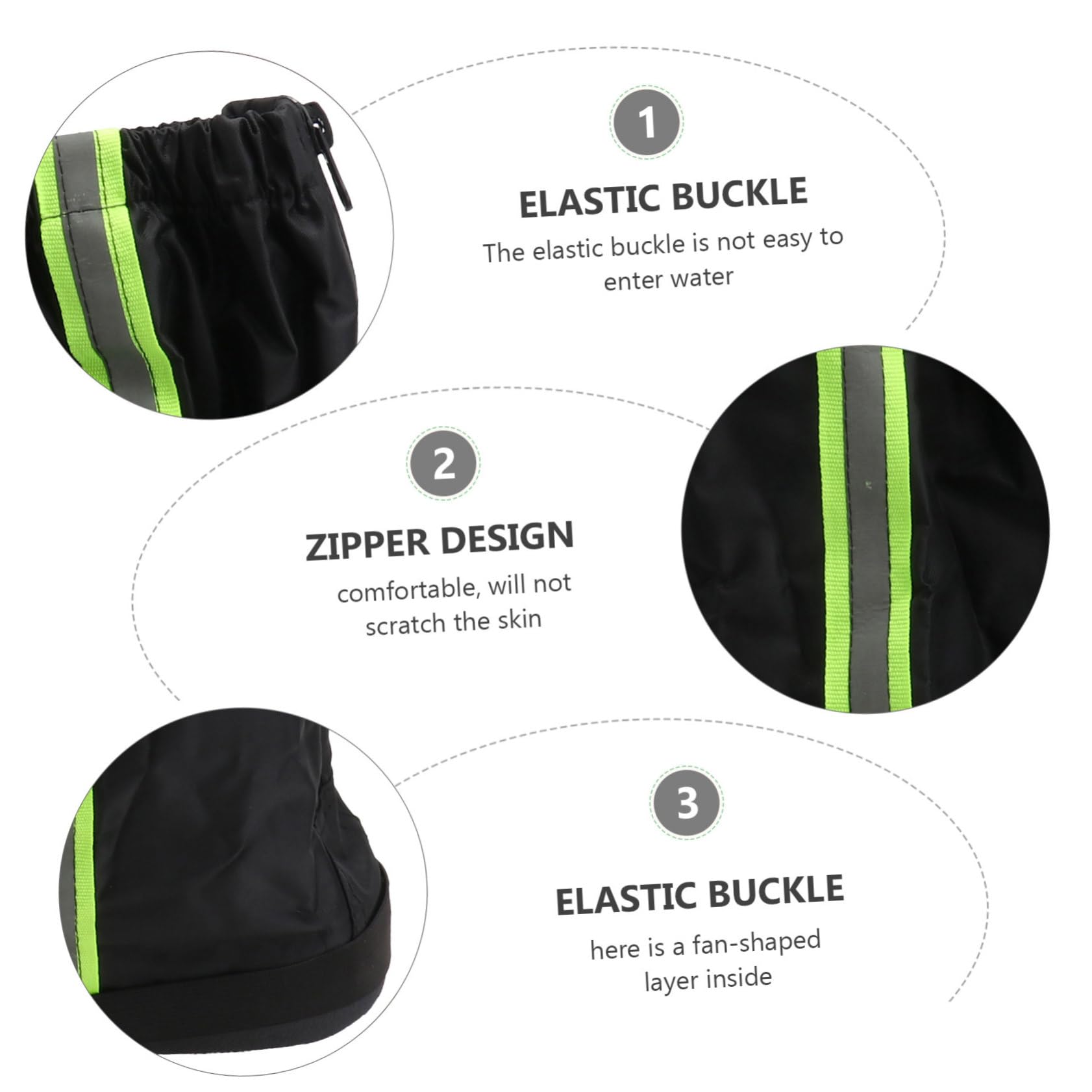Polainas Impermeables de Oxford para Exteriores, Ligeras y Cómodas, Protección para Piernas y Ropa en Senderismo y Mochila Negro