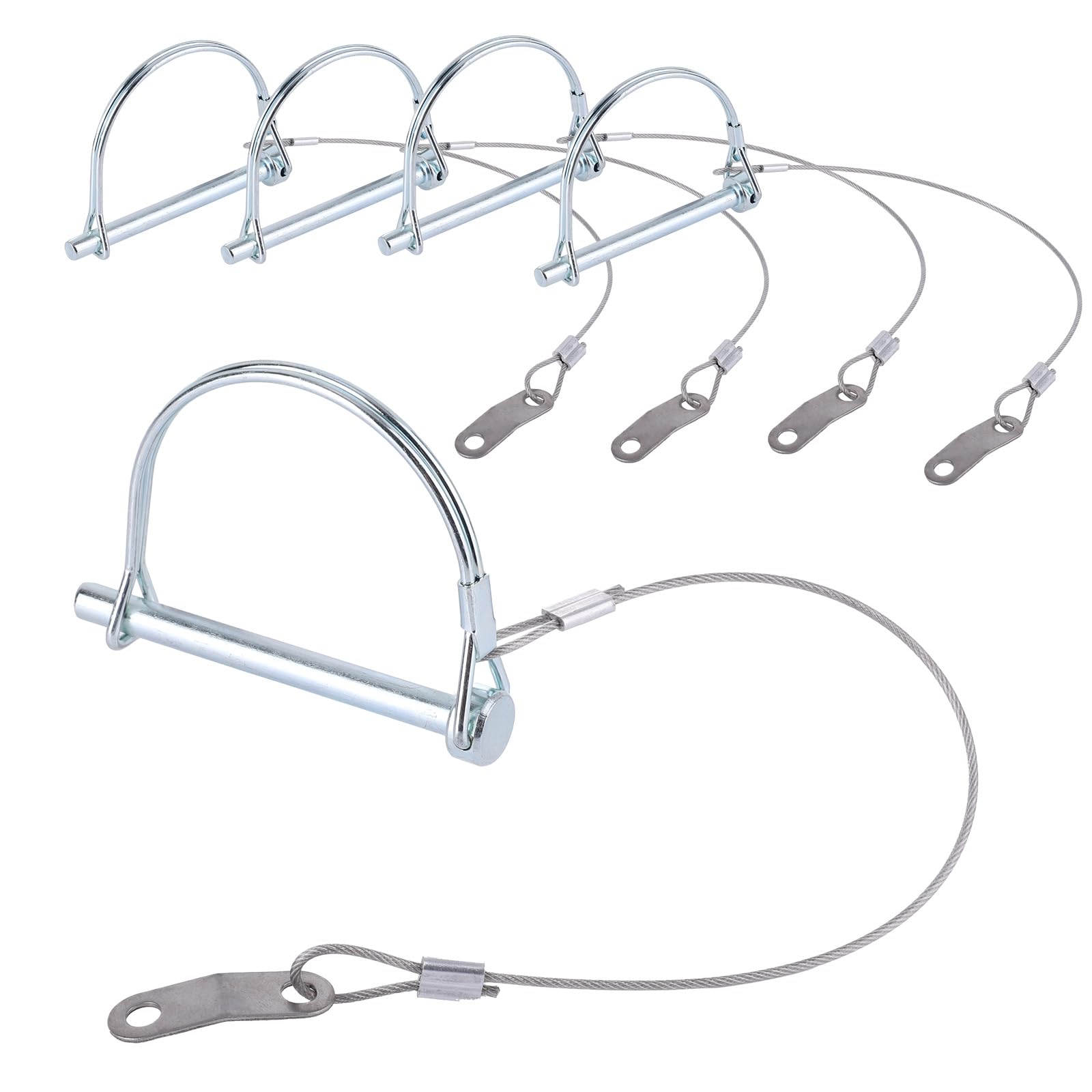 5 Trailer Hitch Pin with Steel Quick Release Ring, 1/4 x 2-3/4 Shaft Lock Coupler Pin Arch Wire Lock Pin Q195 Spring Steel Safety Coupler Pin for Agricultural Trailer Towing Lawn 5 Trailer Hitch Pin with Steel Quick Release Ring, 1/4 x 2-3/4 Shaft Lock Coupler Pin Arch Wire Lock Pin Q195 Spring Steel Safety Coupler Pin for Agricultural Trailer Towing Lawn