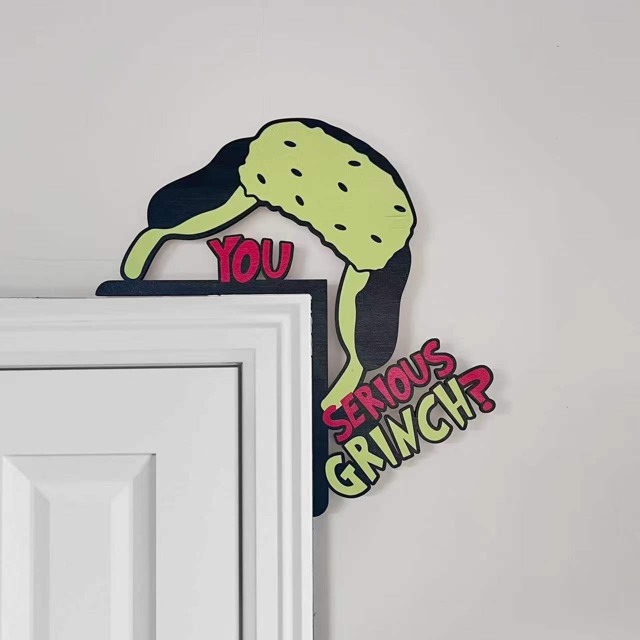Funny Christmas Decorations Home Decor Door Sitter Wood Frame Corner Decoration for Mirror Cabinet Chair Drawer Furniture (A/Right) image 5