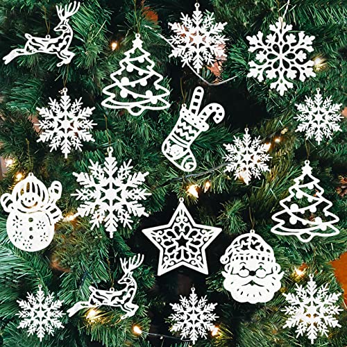White Christmas Ornament Set for Christmas Tree Decorations -...