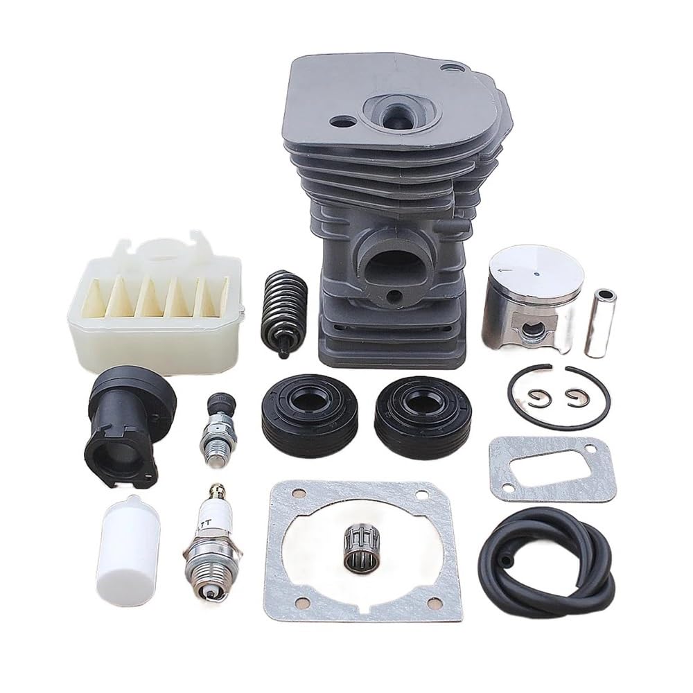 Kit Filtro Aria pistone Cilindro da 42 mm Adatto for Motosega Hus 340 345 350 503870276 537024002w paraolio Tubo di aspirazione AV Molla tampone Parti di Ricambio