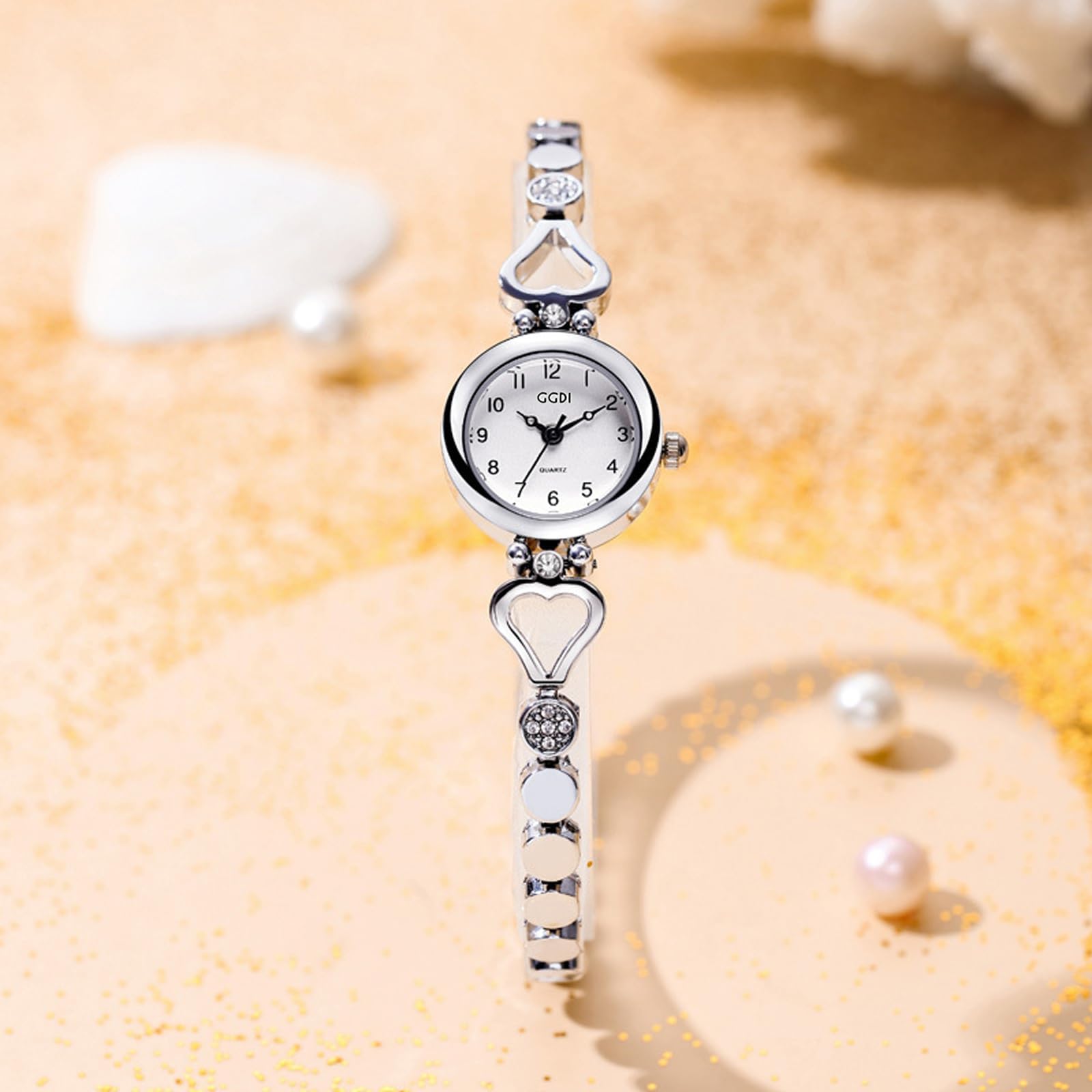 findtime Relojes de oro para mujer, pulsera delicada para uso diario