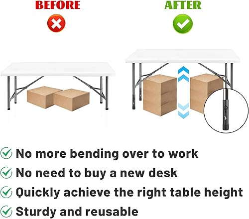 B0CGZQQ3QJ_image_1 YUEYIN Extensiones de patas de mesa para mesa plegable de patas rectaspatas dobladas, extensores de patas de mesa plegables de metal, reduce el