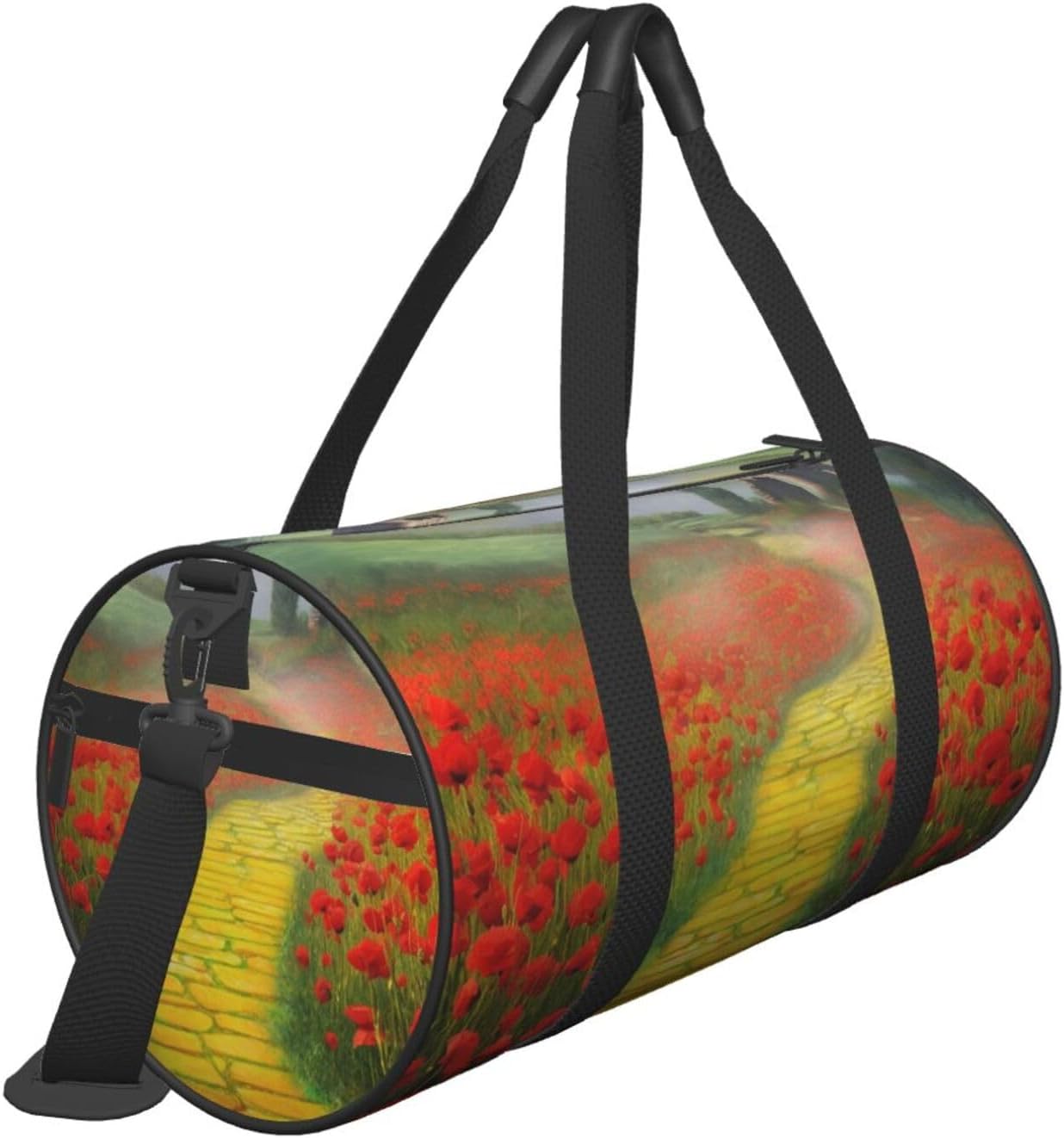 Travel Duffle Bag Weekender Bags For Men Women With Shoe Compartment Large Capacity Weekender Overnight Bag Poppies Field Yellow Brick Road Carry On Tote Bags Sport Gym Bag For Travel Yoga