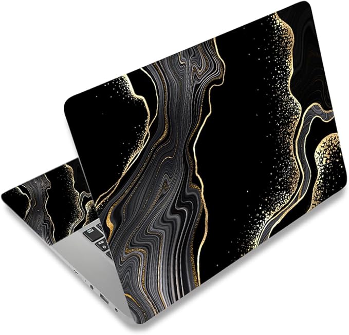 Black Golden Marble Laptop Skin