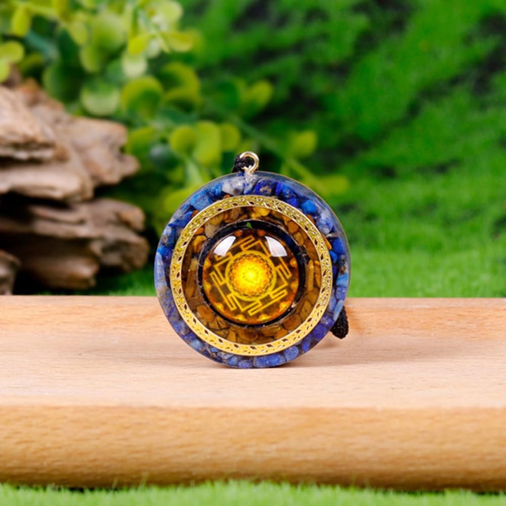 Day Day Up Orgonite Necklace - Sri Yantra Rotatable Pendant For Anti Stress Anxiety & Meditation - Malachite And Tiger Stone For Spiritual Healing & Positive Energy - Image 2