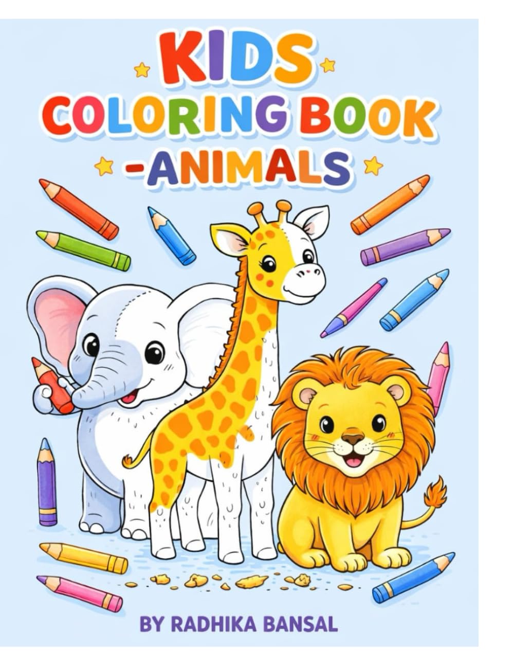 Little animal friends - Coloring book for kids ages 3 to 8