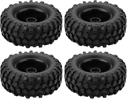 Miniatura 8 de Dilwe Neumáticos de coche a control remoto, 4 unidades, neumáticos de goma de 6 agujeros, con bujes para escala 110 RC Crawler Off-Road Truck Car