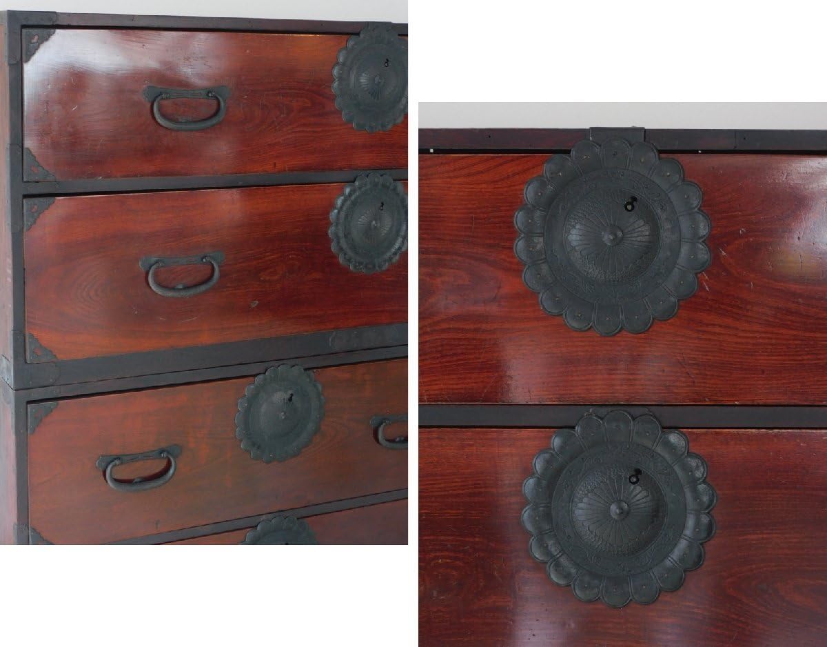 Amazon.co.jp: 前欅仙台地方重ね時代箪笥鍵付きHK-a-03418仙台箪笥