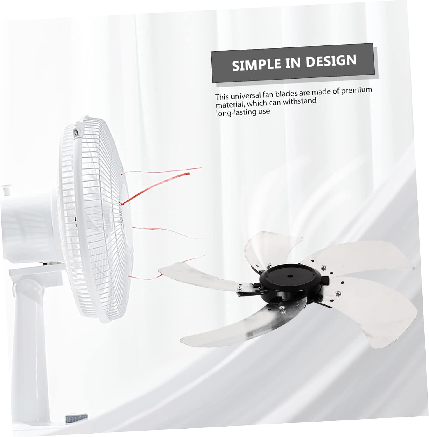 MAGICLULU 2pcs Replacement Metal Fan Blades for Household Table and Stand Fans Blades and Low Noise Easy to Install Accessories