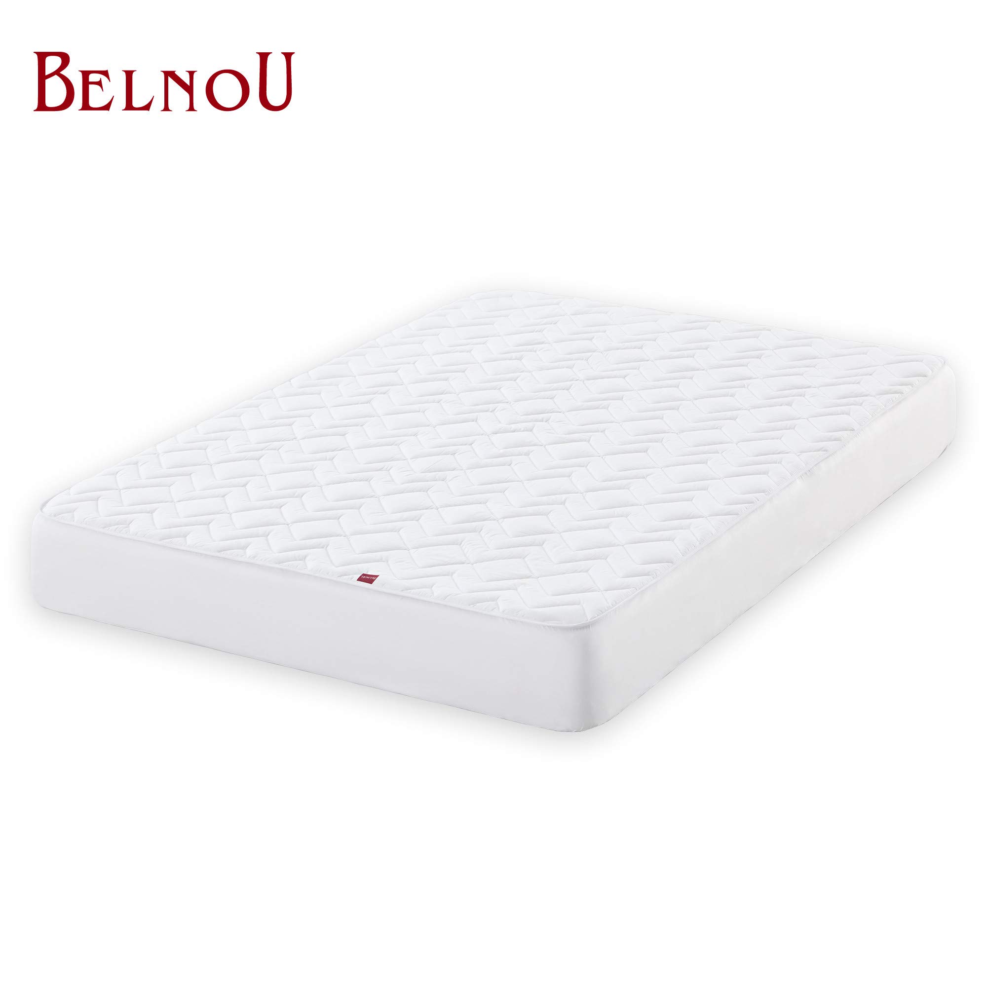 Belnou Protector de Colchon Funda Colchon Acolchada. Cubre Colchon Protector Colchon Sobrecolchon. Algodon Reversible Transpirable. Oslo 1. Cama 135 x 190 cm