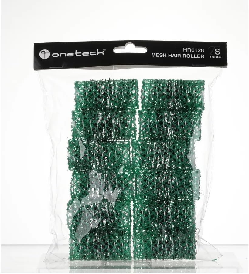 Mesh Hair Rollers 60Mmx28Mm| Green |12 Pcs