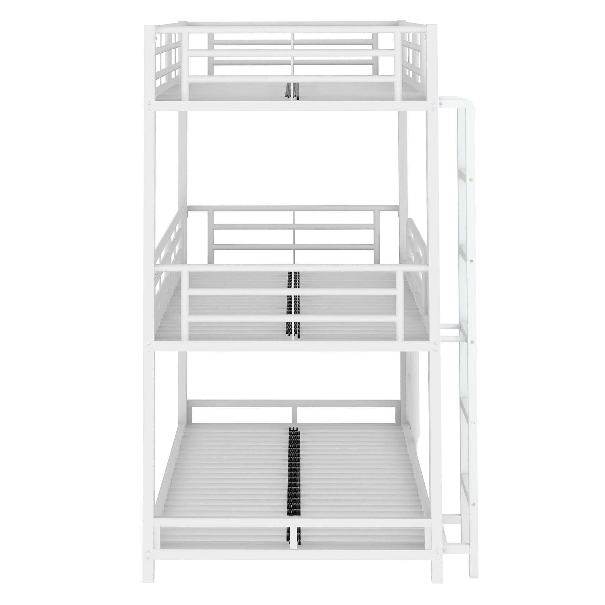 90 x 200 cm, struttura letto in metallo, letto a castello, letto a castello, letto a tre piani per bambini, ragazzi e adulti, nero (bianco)