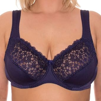 Underwire Full Coverage Bra Plus Size Bras for Women Wide Strap Unlined Cups Support Panels
