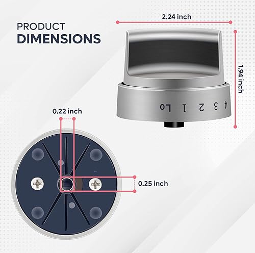 Miniatura 4 de Paquete de 5 pomos de estufa WB03X24818  Repuesto de pomo de estufa de primera calidad  Orificio reforzado en forma de D  Perillas de repuesto de