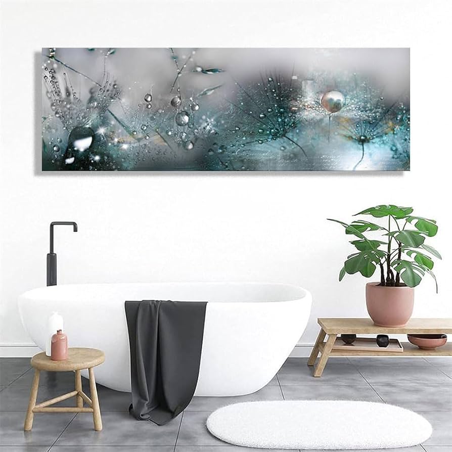 Amazon.co.jp: キャンバス ウォール アート 露滴 タンポポ印刷絵画額縁