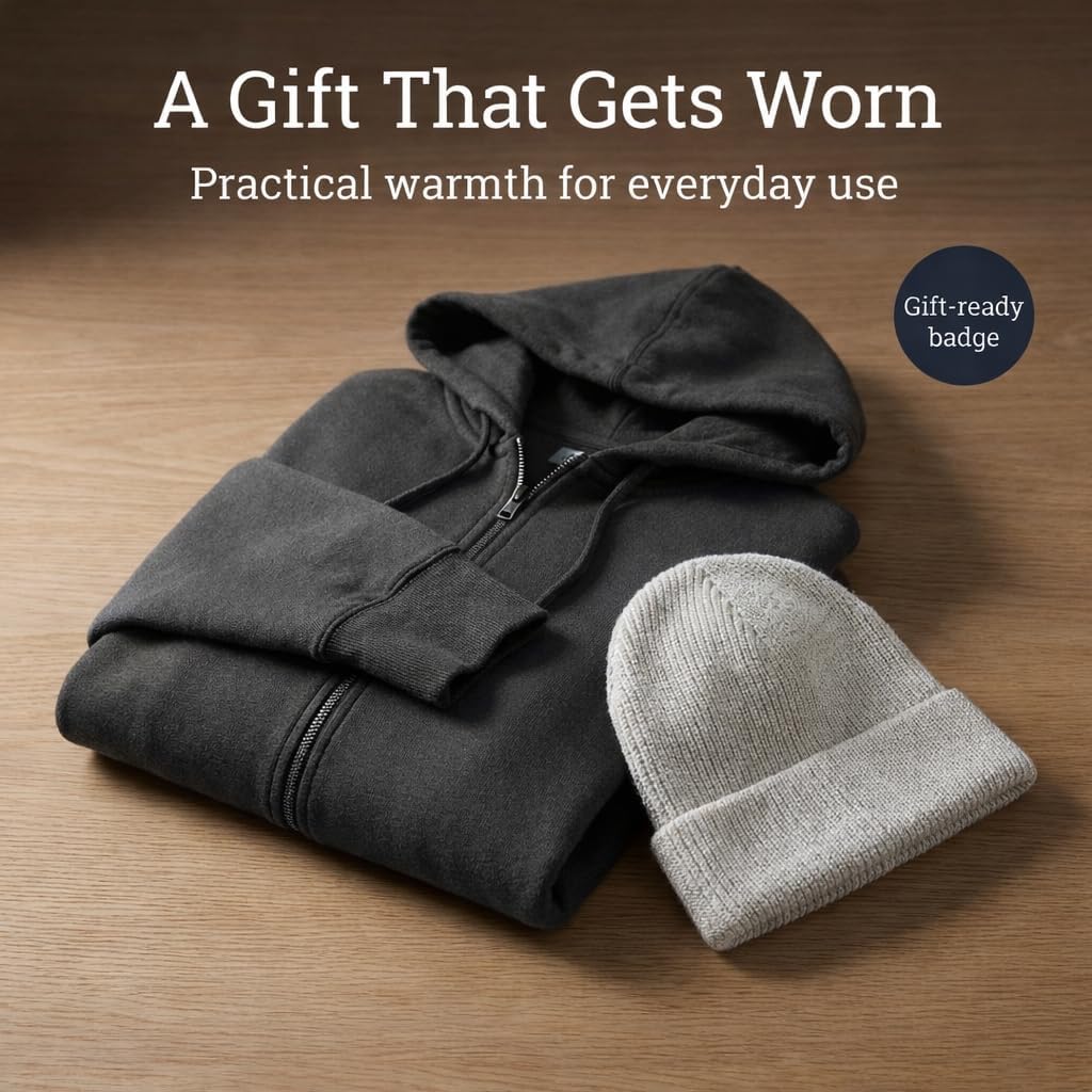 Rocawear Men’s Fleece Zip Up Hoodie 355 GSM - Soft Warm Full Zip Jacket, Adjustable Hood & Kangaroo Pockets for Daily Wear