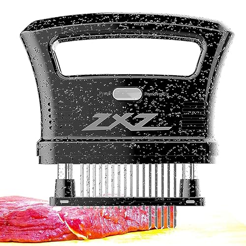 Image of ZXZ Meat Tenderizer Easy to hold large handle | Detachable 48 stainless steel blade | Easy To Use & Clean (Black)