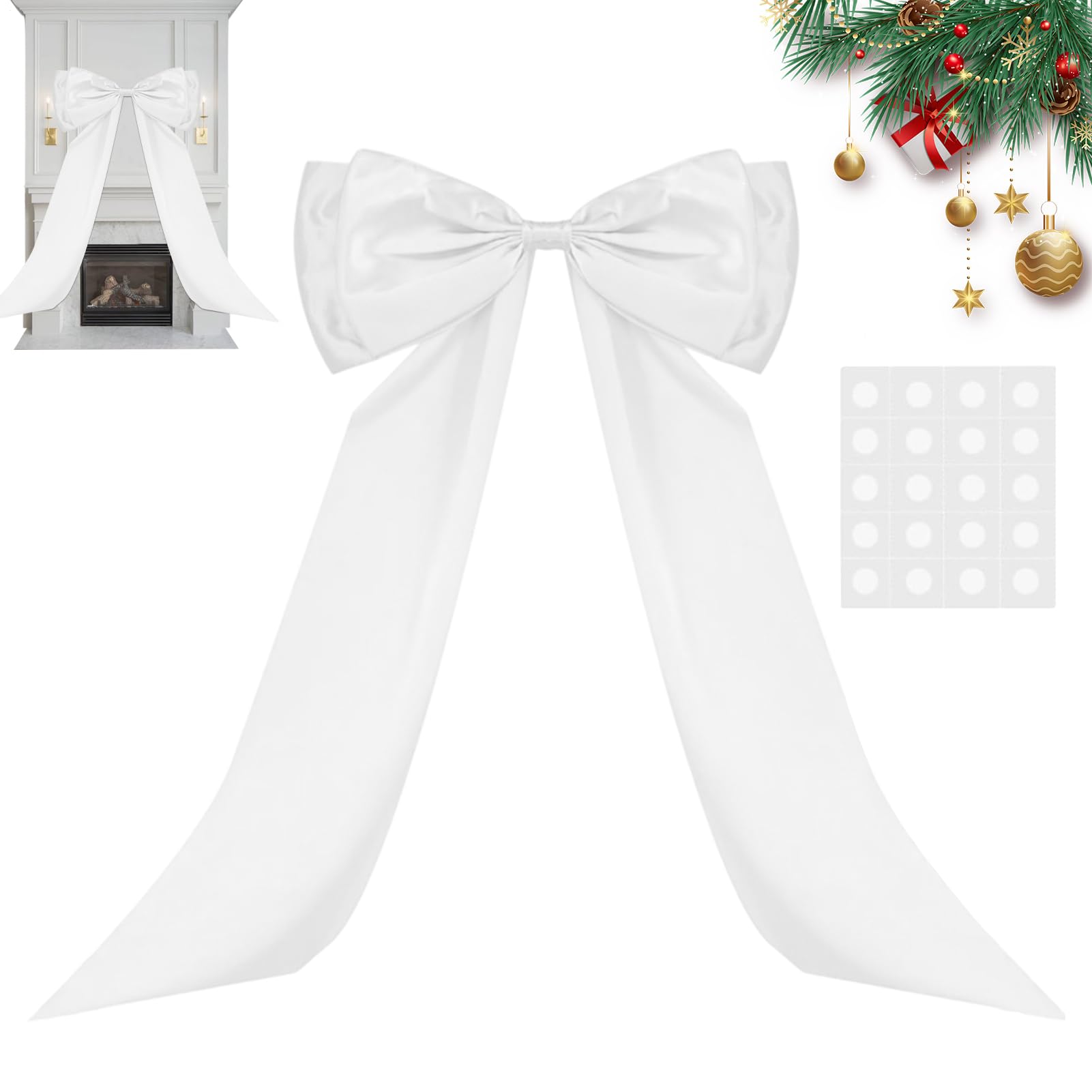 Lazo grande para árbol de Navidad Qyljeiwred y decoración gigante para eventos en casa