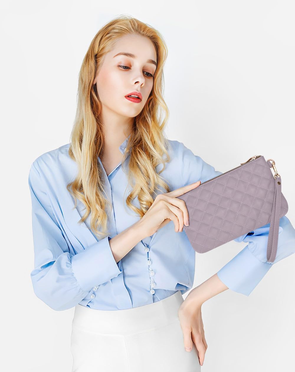 GAYI URBAN Quilted Small Wristlet Clutch Purse for Women