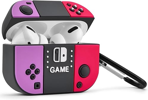 Miniatura 8 de KOREDA Funda compatible con AirPods Pro de 12 generación, funda de diseño de juego Cool Switch para AirPods Pro, bonita funda de silicona de dibujos