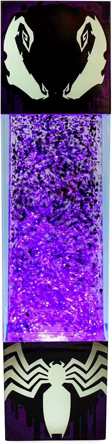 Ukonic Marvel Spider-Man Venom Glitter Motion Mood Light | Nightstand Table Lamp with LED Light for Bedroom, Desk, Living Room | Home Decor Room Essentials | Superhero Comic Book Gifts | 13 Inches