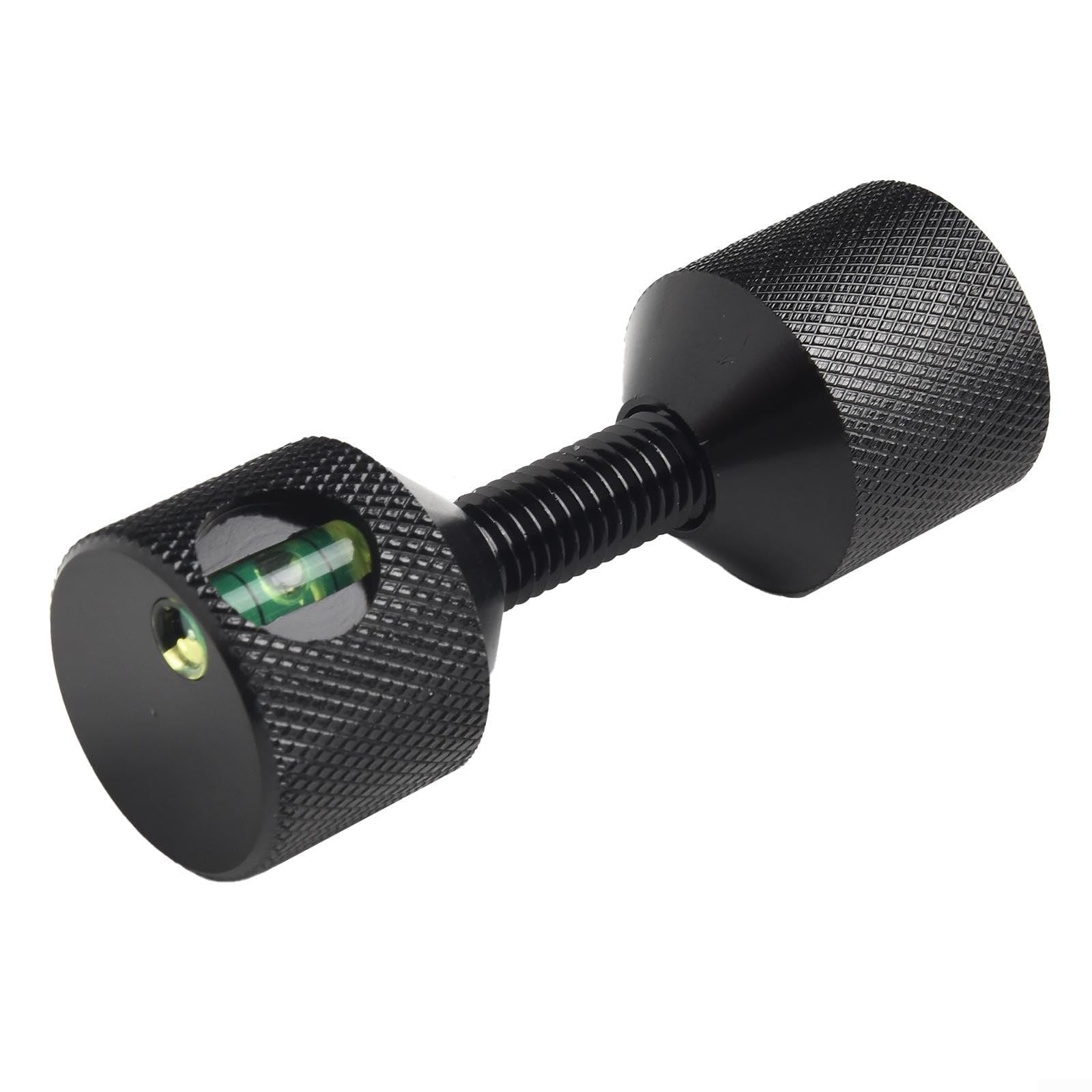 Kit di perni di posizionamento a due fori per flangia in alluminio con livello integrato, strumento di posizionamento a due fori per allineamento tubi (nero, 4 pezzi)