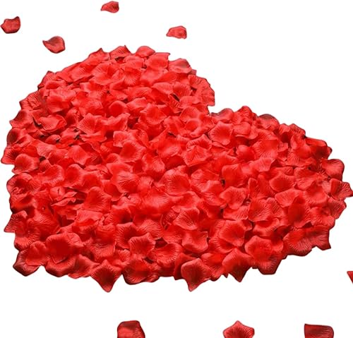JUPOZOP 1000 pétalos de rosa (rojo, 1000 piezas)