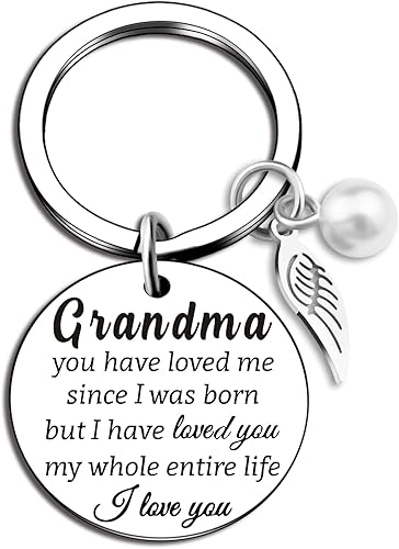 Birthday Gifts For Grandma Grandmother Keychain From Grandchildren Granddaughter Grandson Stocking Stuffers