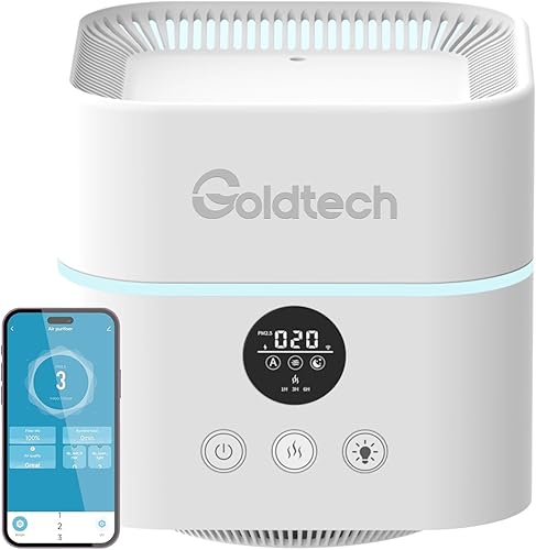 Purificador de aire y humidificador combinado para dormitorio de hasta 200 pies cuadrados, purificadores de aire H13 con filtro HEPA verdadero con